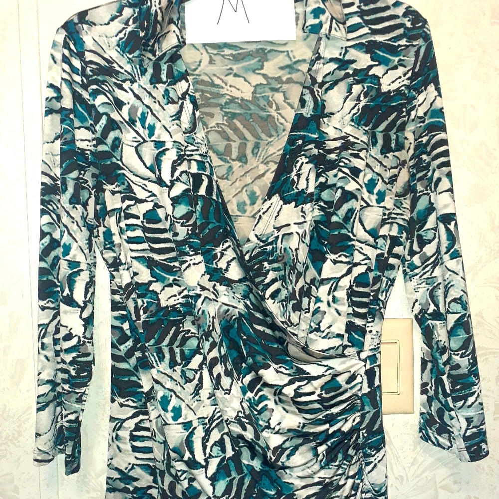 Long Sleeve Multi Color Blouse